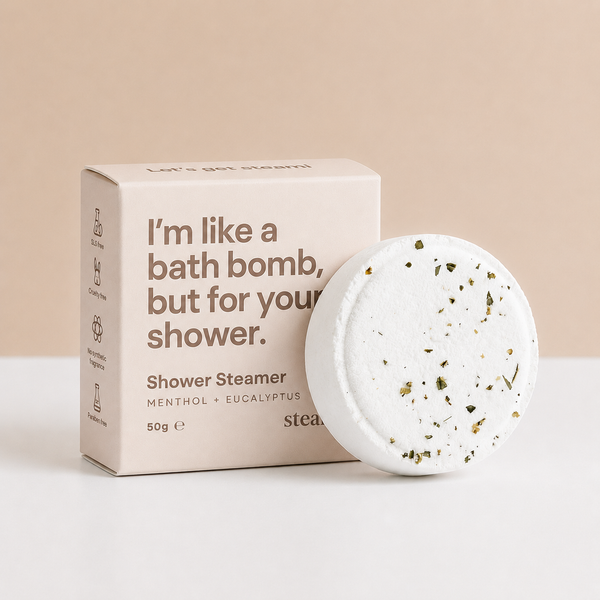 Beige Shower Steamer, eucalyptus & menthol