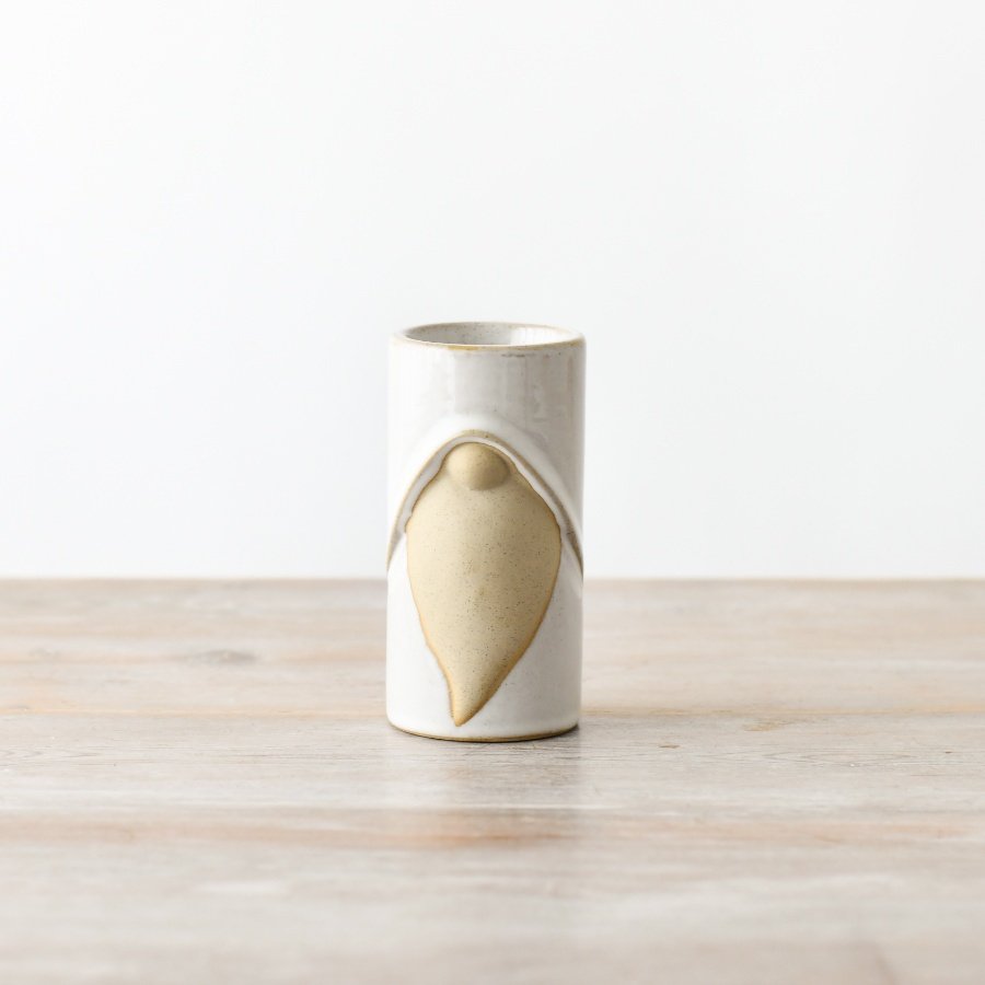 Tall ceramic gonk candle holder