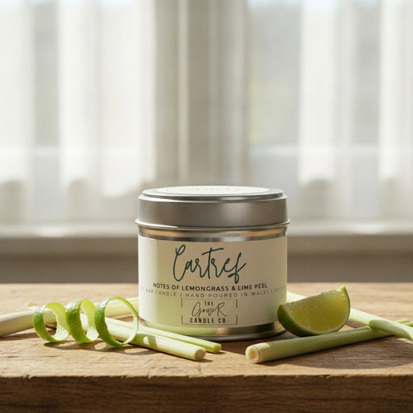 Cartref Soy Candle – Lemongrass & Lime Peel | Hand-Poured in Wales