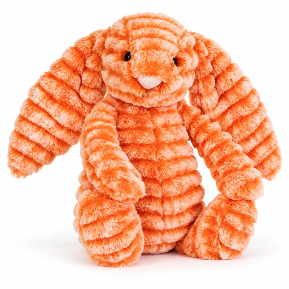 Jellycat Fizzleskip Bunny Original in orange corduroy fur