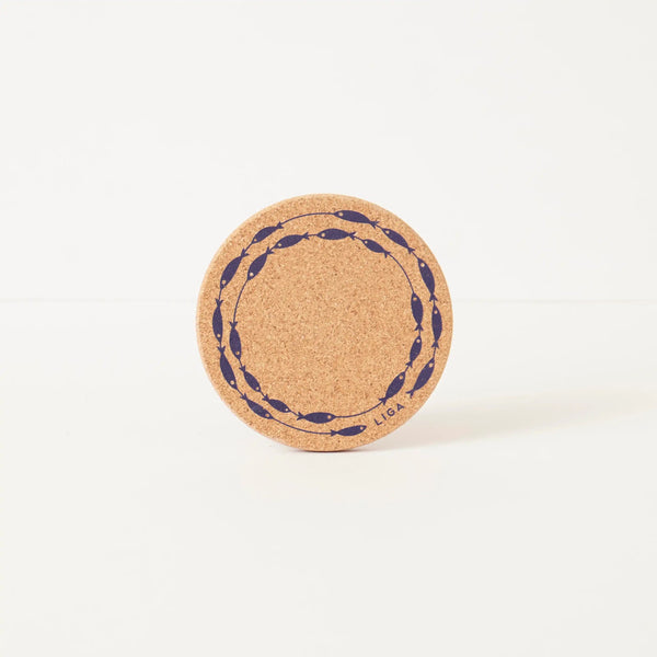 Fish on a Line cork coaster