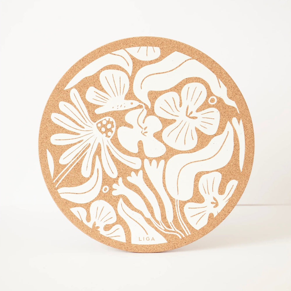 Flora floral cork placemat