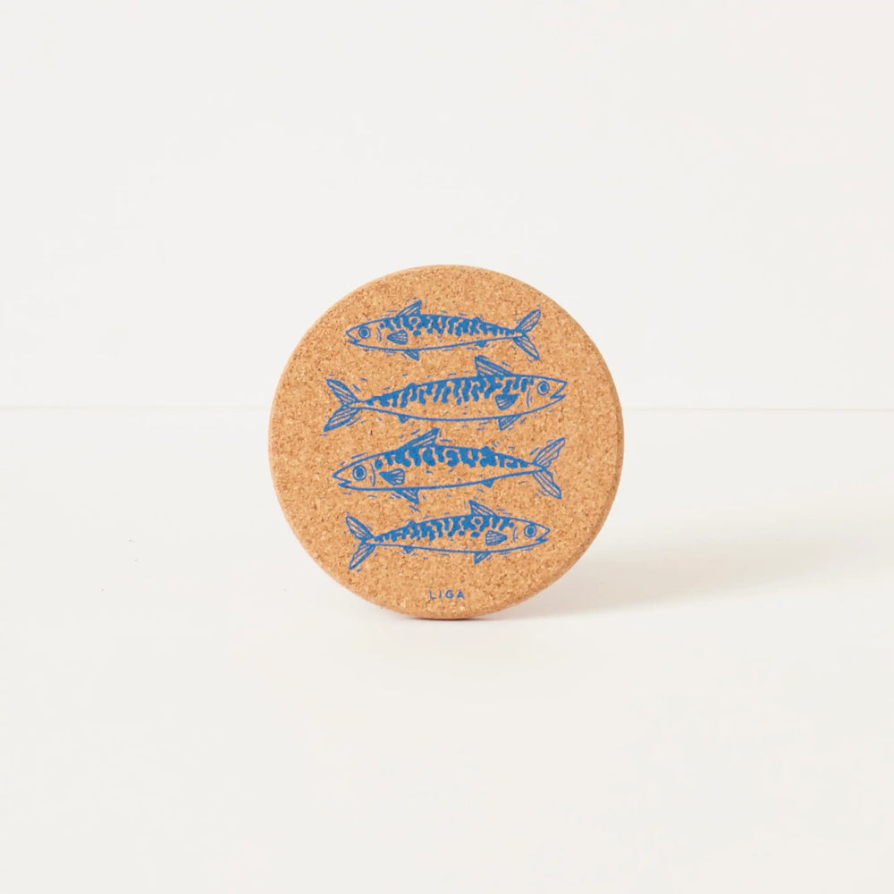 Mackerel Blue cork coaster