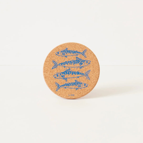 Mackerel Blue cork coaster