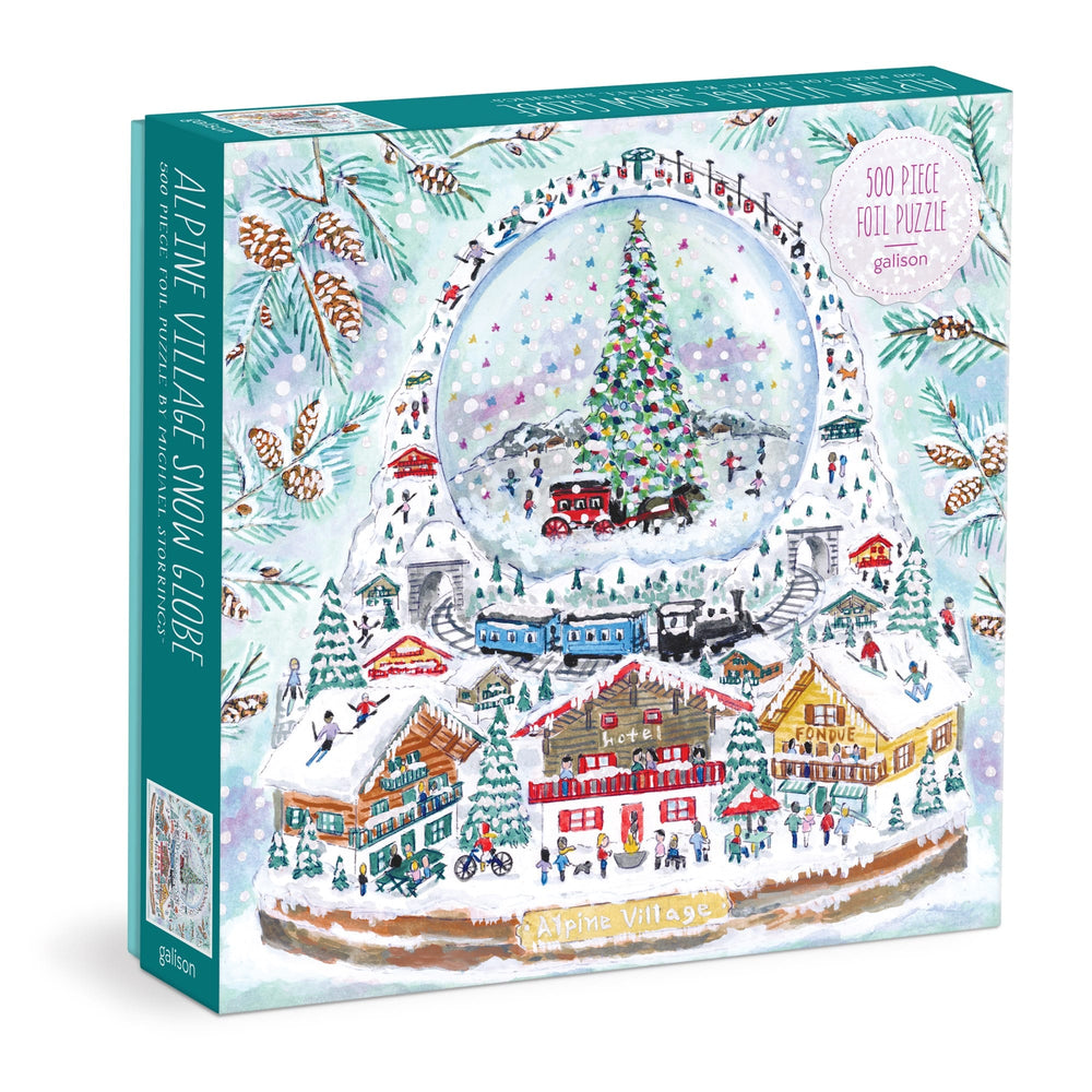 Galison Alpine Village Snow Globe 500 piece foil jigsaw puzzle