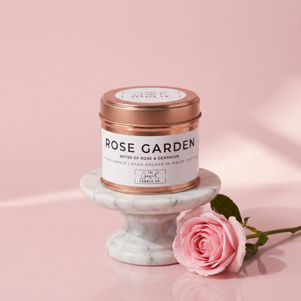 Rose Garden Soy Candle – English Rose & Peony | Hand-Poured in Wales