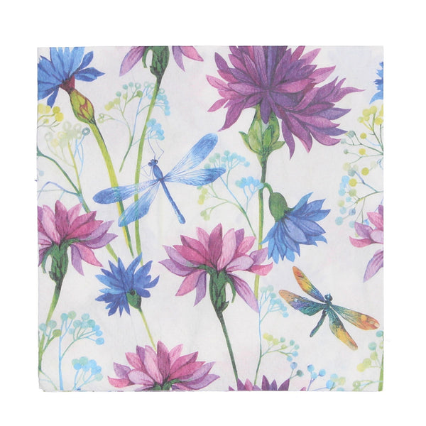 Paper Napkins Pack of 20 - Cornflower/Dragonfly