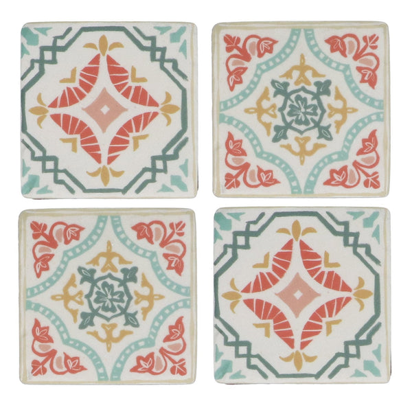 Set of 4 Resin Coasters 10cm - Modern Mosaic Design