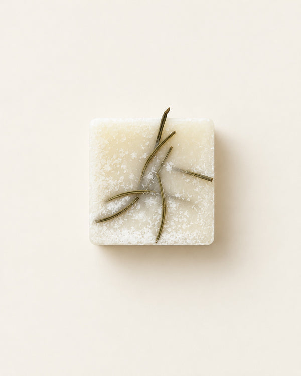 Christmas Tree botanical soy wax melt with frosted top and pine needles
