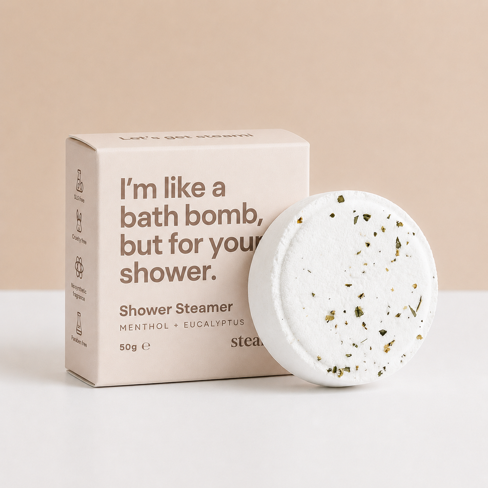 Beige Shower Steamer, eucalyptus & menthol