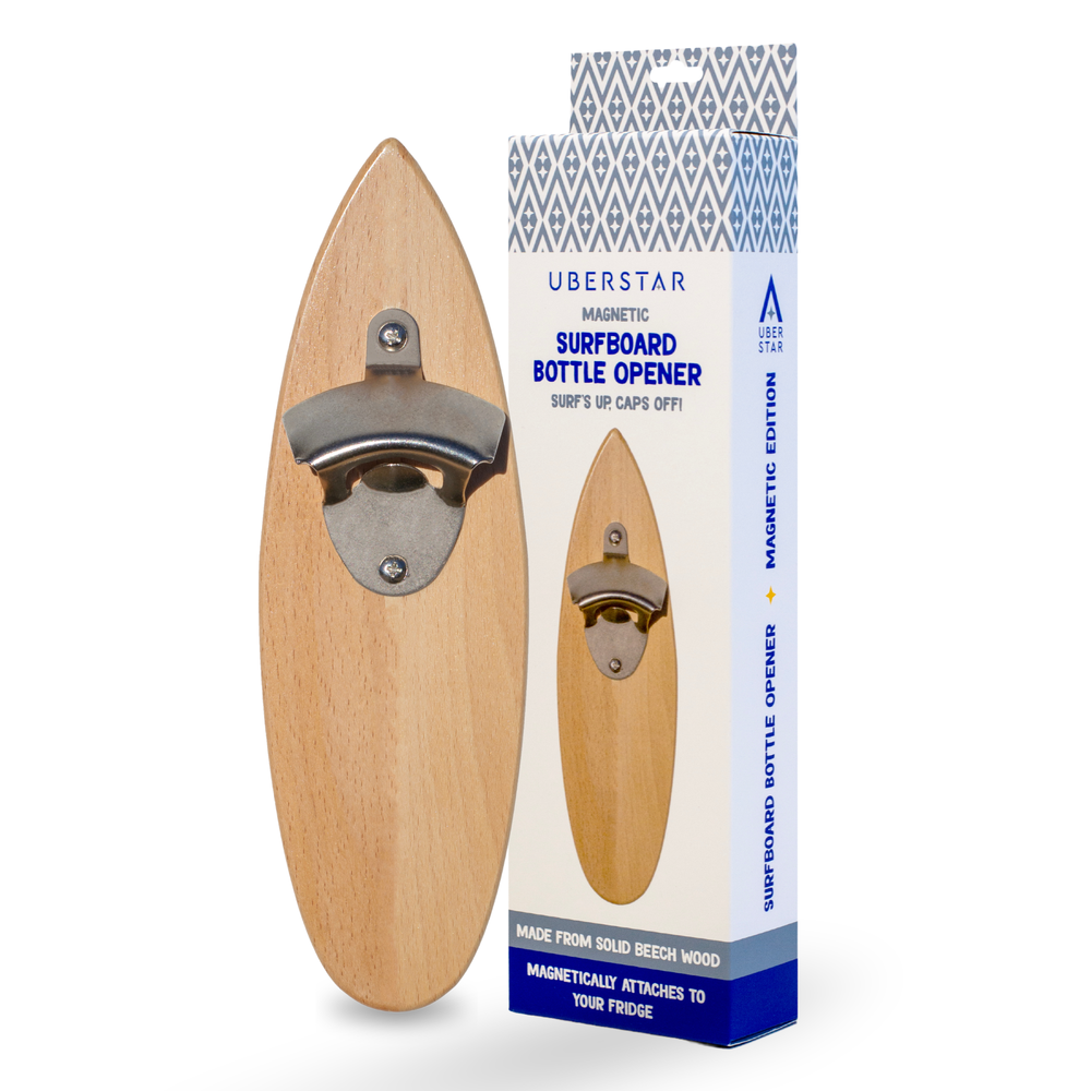 Solid Wood Magnetic Surfboard Beer Bottle Opener