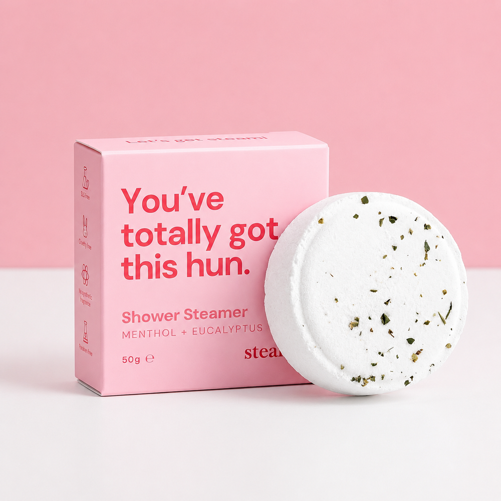 Pink Shower Steamer, eucalyptus & menthol