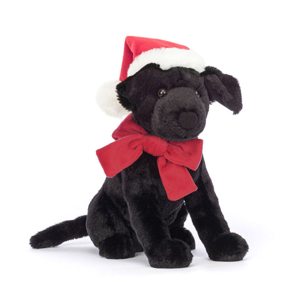 Jellycat Winter Warmer Pippa Black Labrador, front view