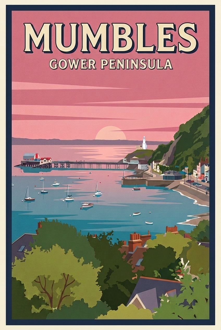 Mumbles Gower Peninsula greeting card