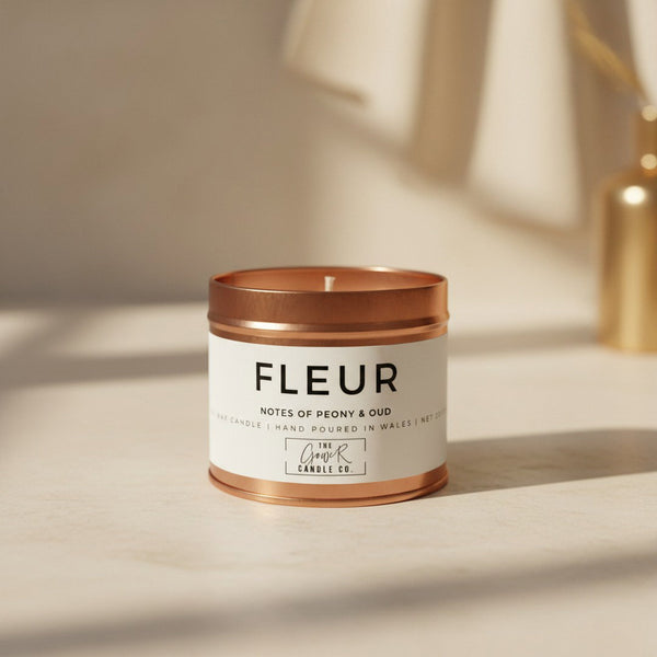 Fleur Soy Candle – Peony & Oud | Hand-Poured in Wales
