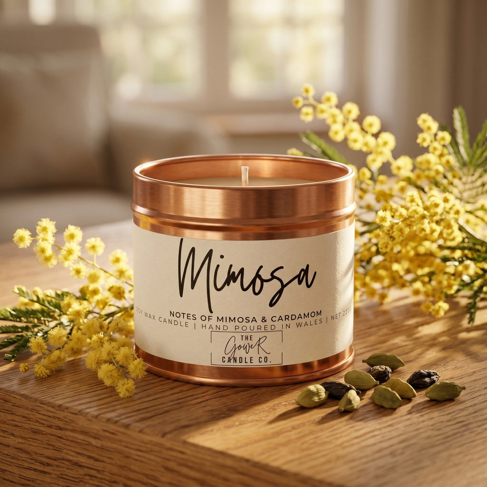 Mimosa Soy Candle – Mimosa Blossom & Golden Nectar | Hand-Poured in Wales