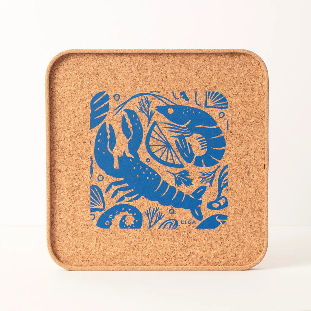 Seafood Platter cork serving tray